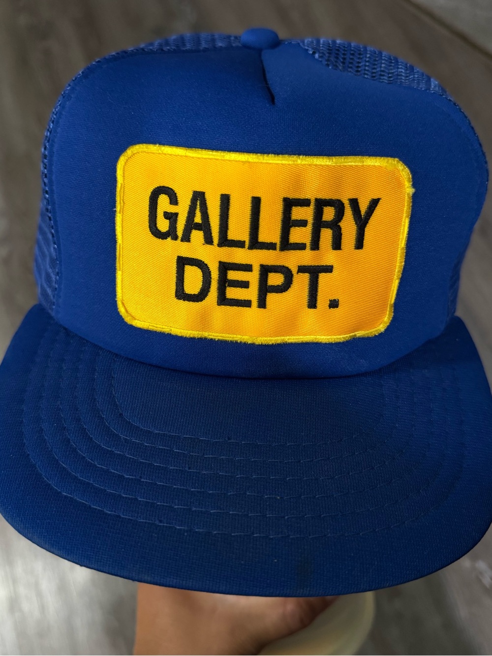 Gallery Dept Blue Trucker Hat with Yellow Patch